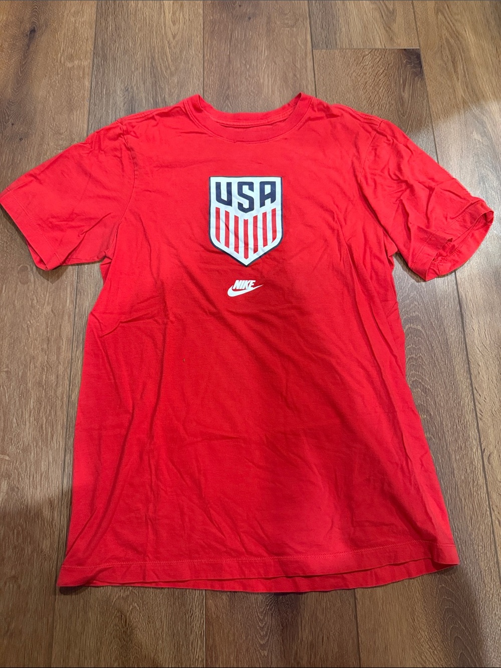 Nike Red Kids Short-Sleeve Tee with USA Shield Graphic